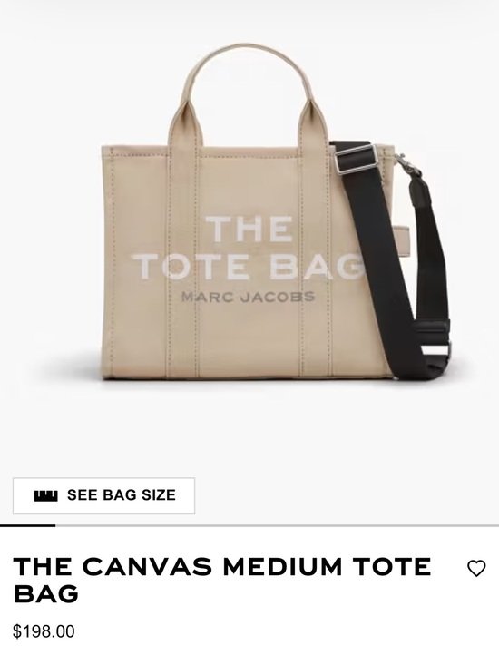 Marc Jacobs Other - Marc Jacobs Beige Canvas Tote with Black Strap